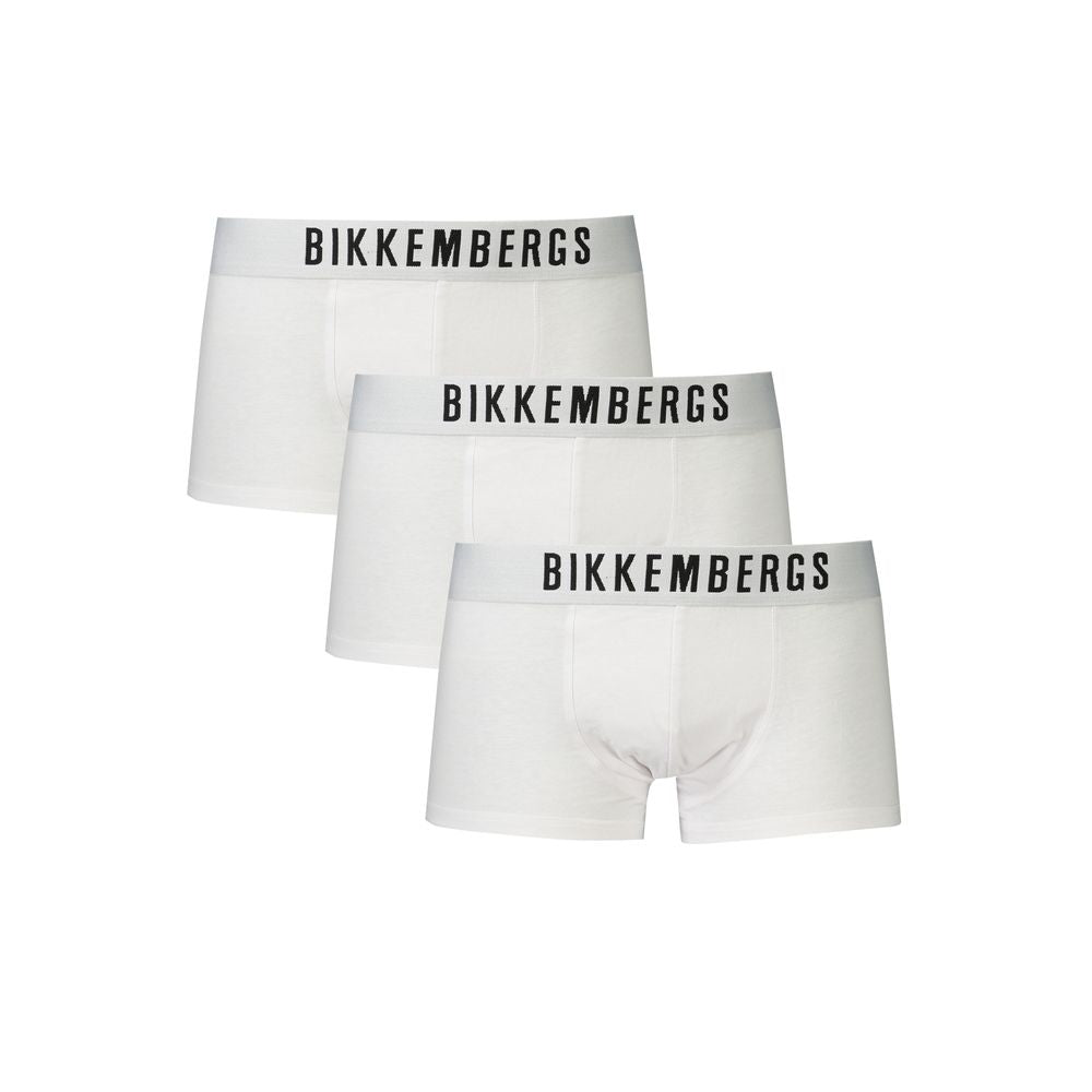 Bikkembergs White Cotton Underwear - Tri-Pack Boxers