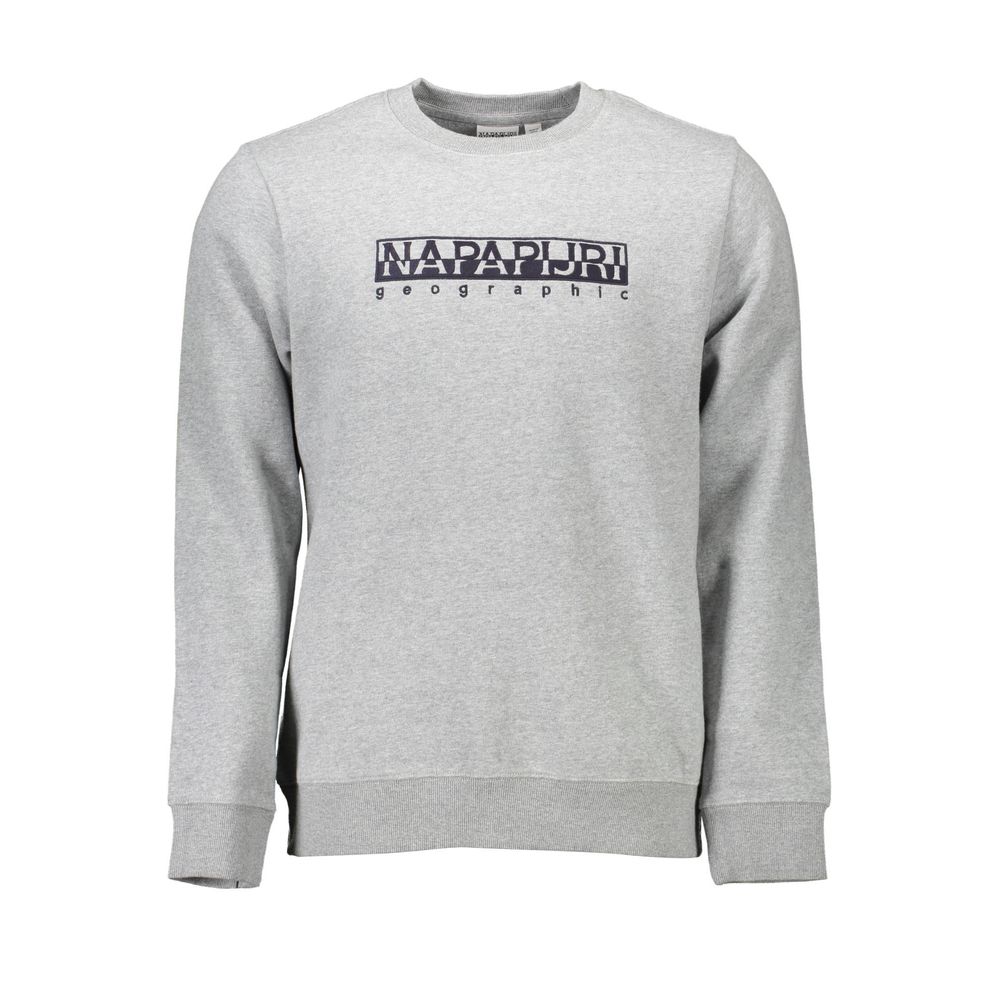 Napapijri Gray Cotton Crew Neck Sweatshirt