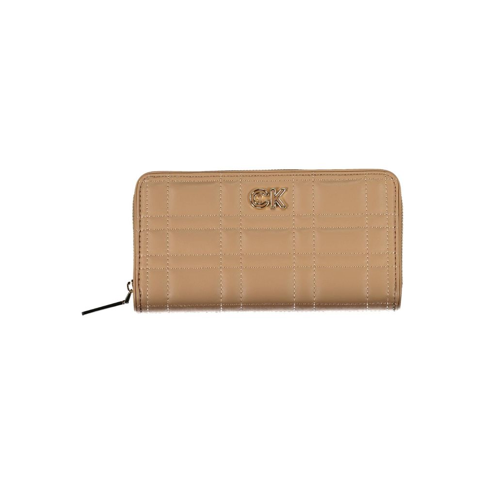 Calvin Klein Beige Polyester Wallet: Effortless Minimalism