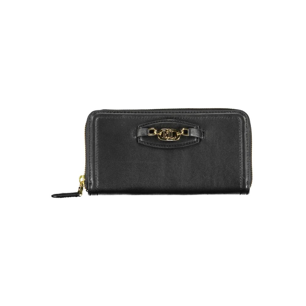 Ralph Lauren Black Polyethylene Wallet with Zip Closure