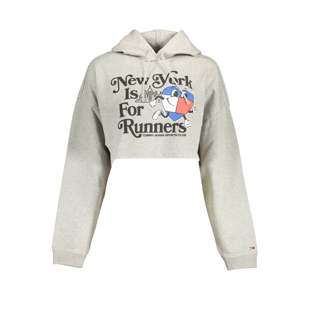 Tommy Hilfiger Gray Cotton Hooded Sweatshirt