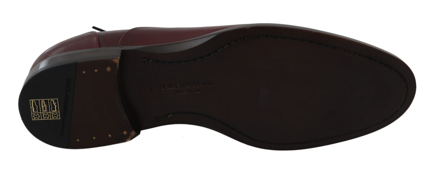 - Elegant Bordeaux Leather Dress Shoes