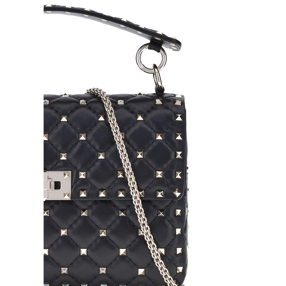 Valentino Garavani Black Medium Rockstud Spike Shoulder Bag