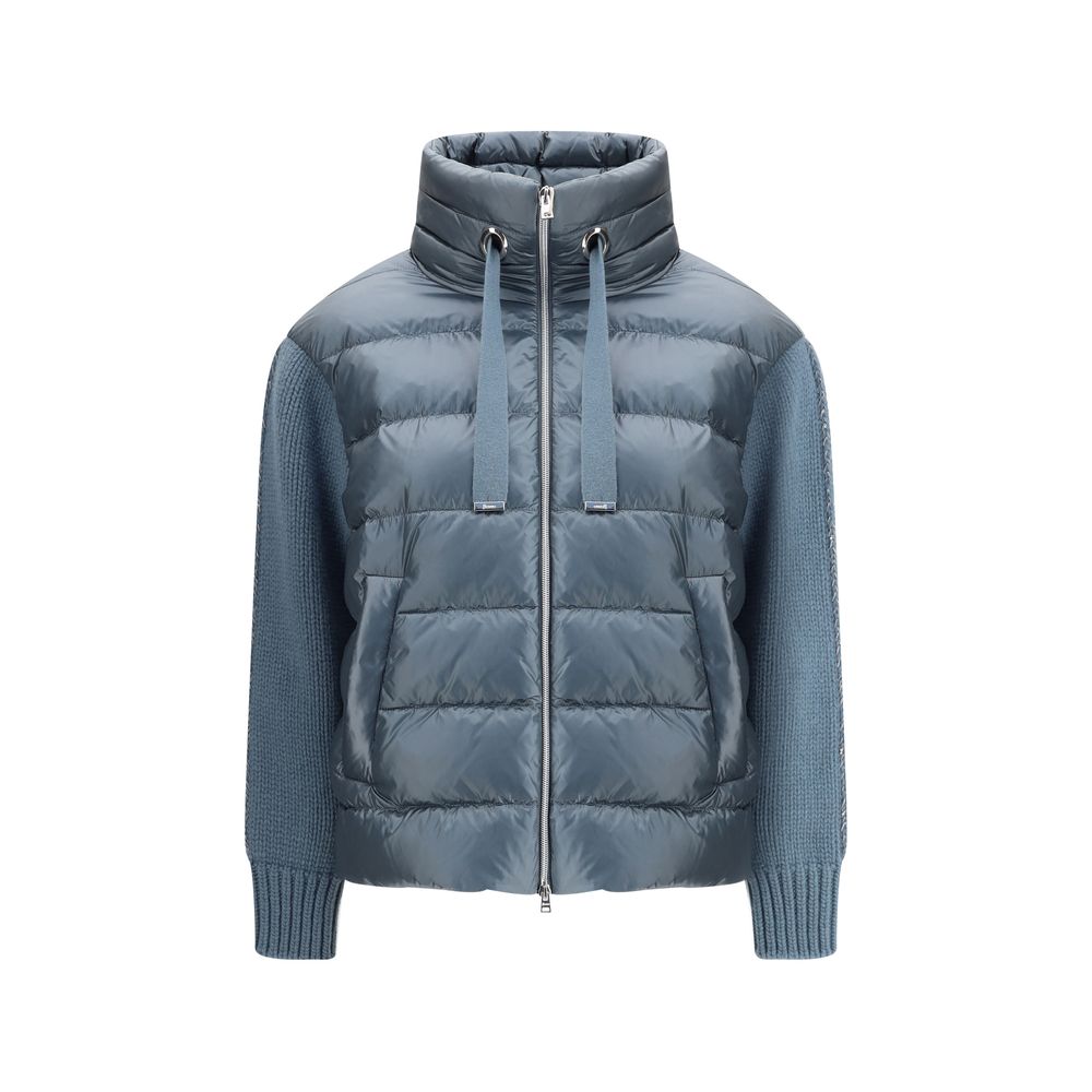 Herno Down Jacket with Wool Sleeves