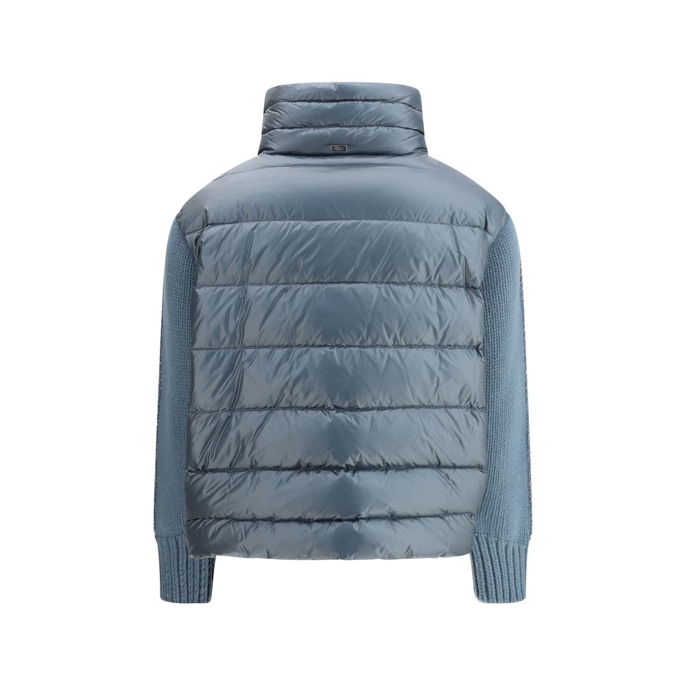 Herno Down Jacket with Wool Sleeves