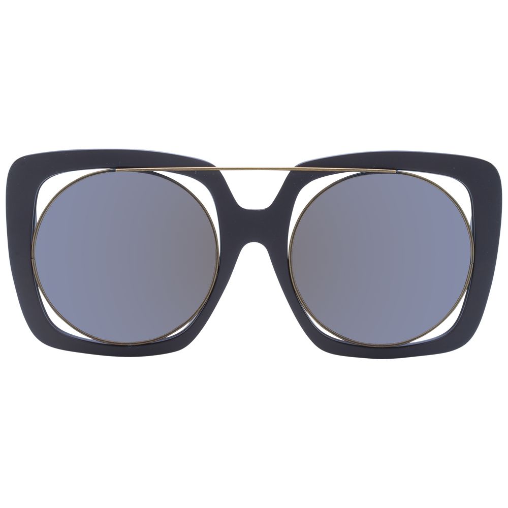 Yohji Yamamoto Unisex Sunglasses – Brown Frame with Grey Mirrored Lenses, 53mm