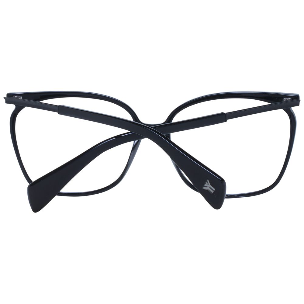 Yohji Yamamoto Black Unisex Optical Frames – Square Full-Rim