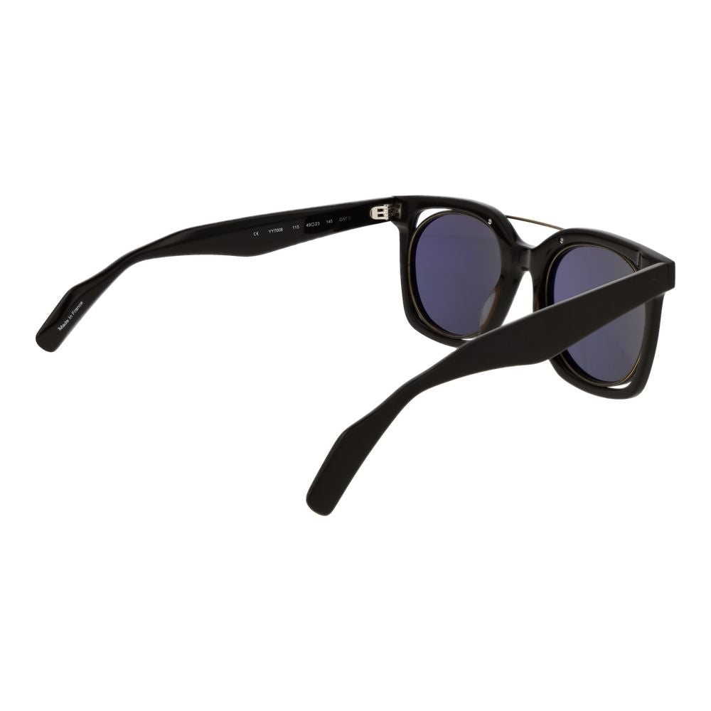 Yohji Yamamoto Unisex Sunglasses – Brown Browline Frame with Grey Lenses