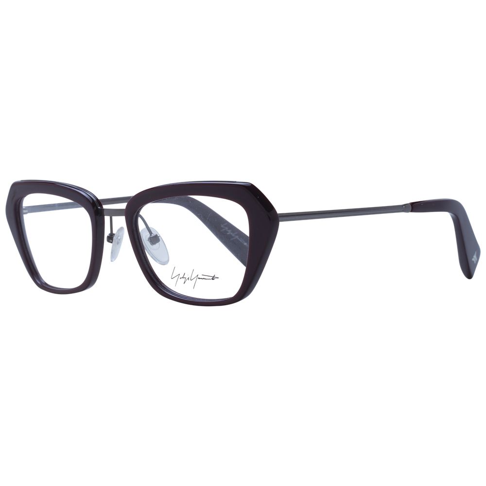 Yohji Yamamoto Burgundy Unisex Optical Frames – 51mm Rectangle