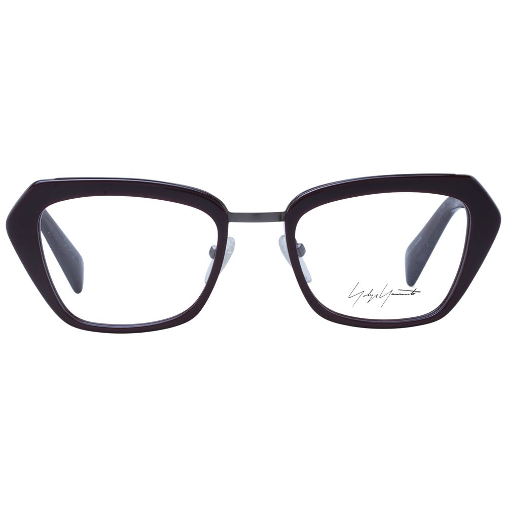 Yohji Yamamoto Burgundy Unisex Optical Frames – 51mm Rectangle