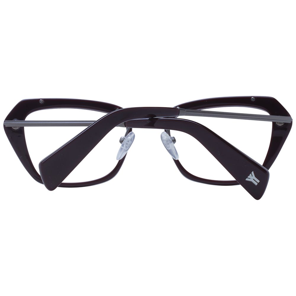Yohji Yamamoto Burgundy Unisex Optical Frames – 51mm Rectangle