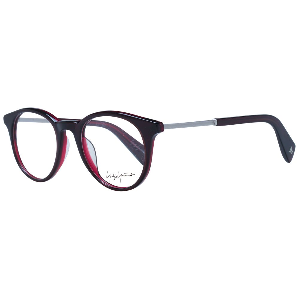 Yohji Yamamoto Unisex Optical Frames – Red Round Design, 50mm