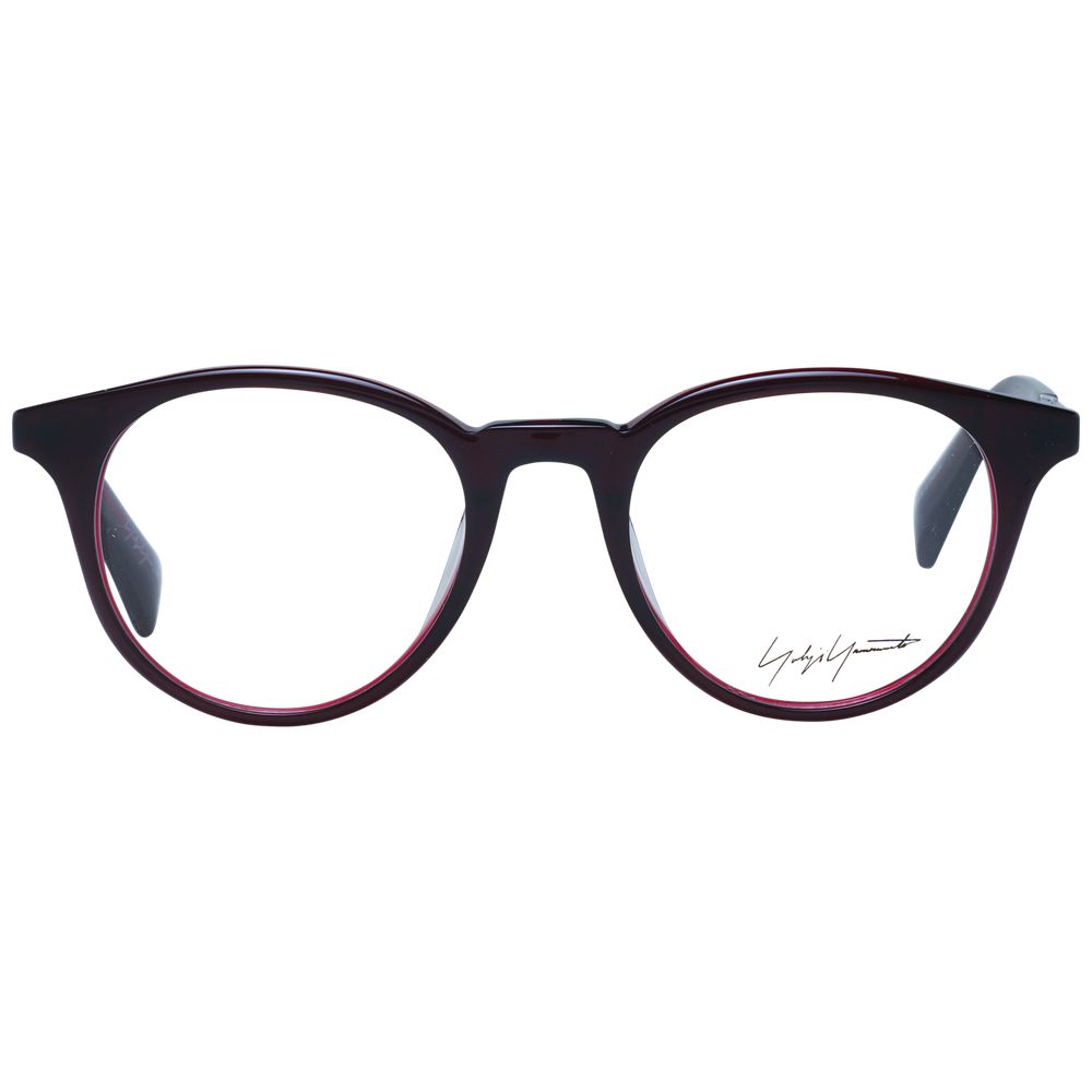 Yohji Yamamoto Unisex Optical Frames – Red Round Design, 50mm