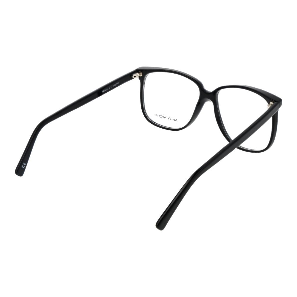 Andy Wolf Unisex Optical Frames – Black Round Frame, 57mm