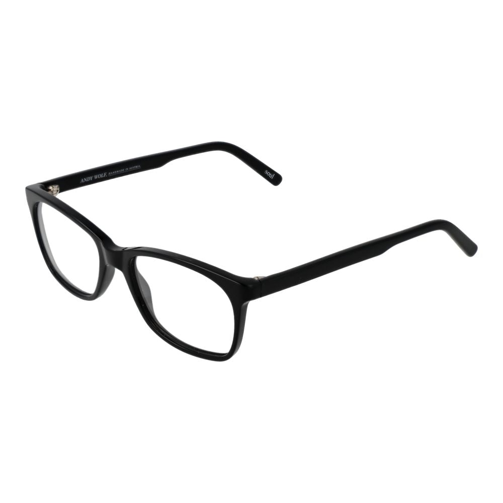 Andy Wolf Black Unisex Optical Frames – Square Full-Rim, 50mm