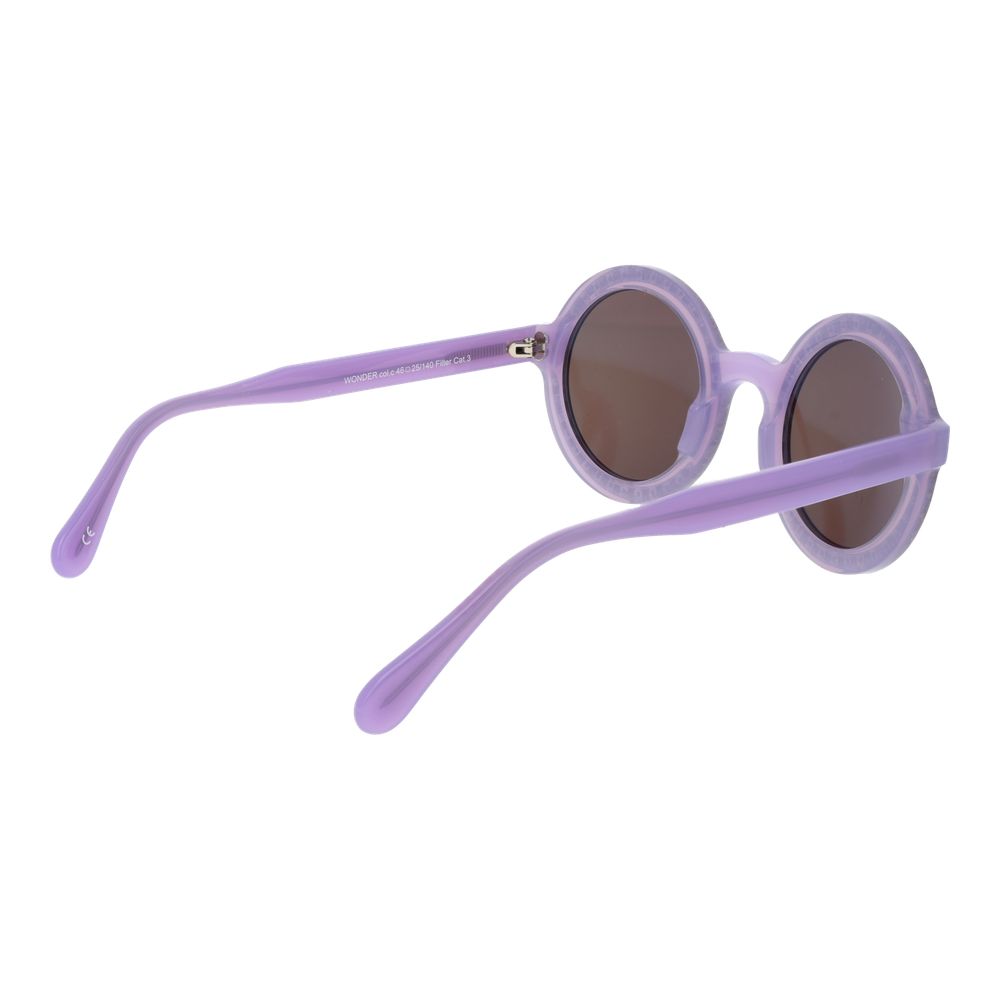 Andy Wolf Purple Unisex Sunglasses – Round Frame with Brown Lenses