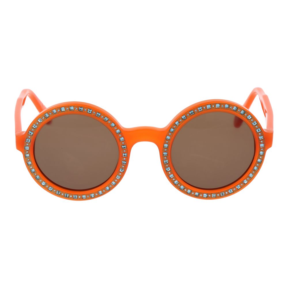 Andy Wolf Unisex Sunglasses – Orange Full-Rim Frame with Brown Lenses, 46mm