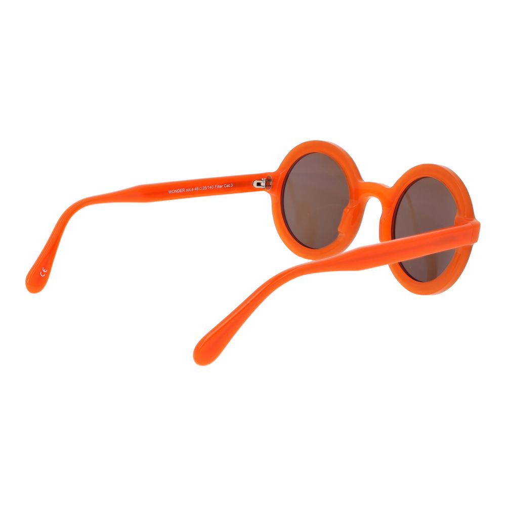 Andy Wolf Unisex Sunglasses – Orange Full-Rim Frame with Brown Lenses, 46mm