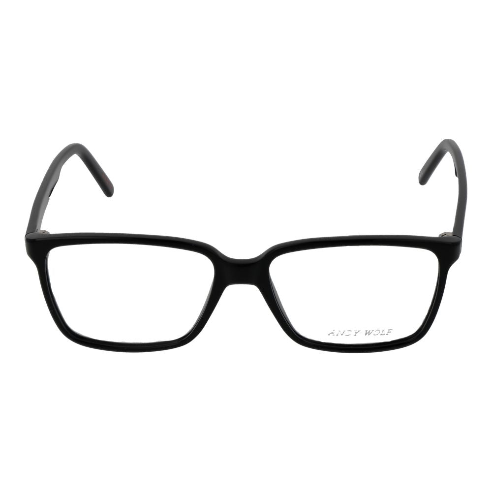 Andy Wolf Black Unisex Optical Frames – Rectangle Demo Lens, 55mm