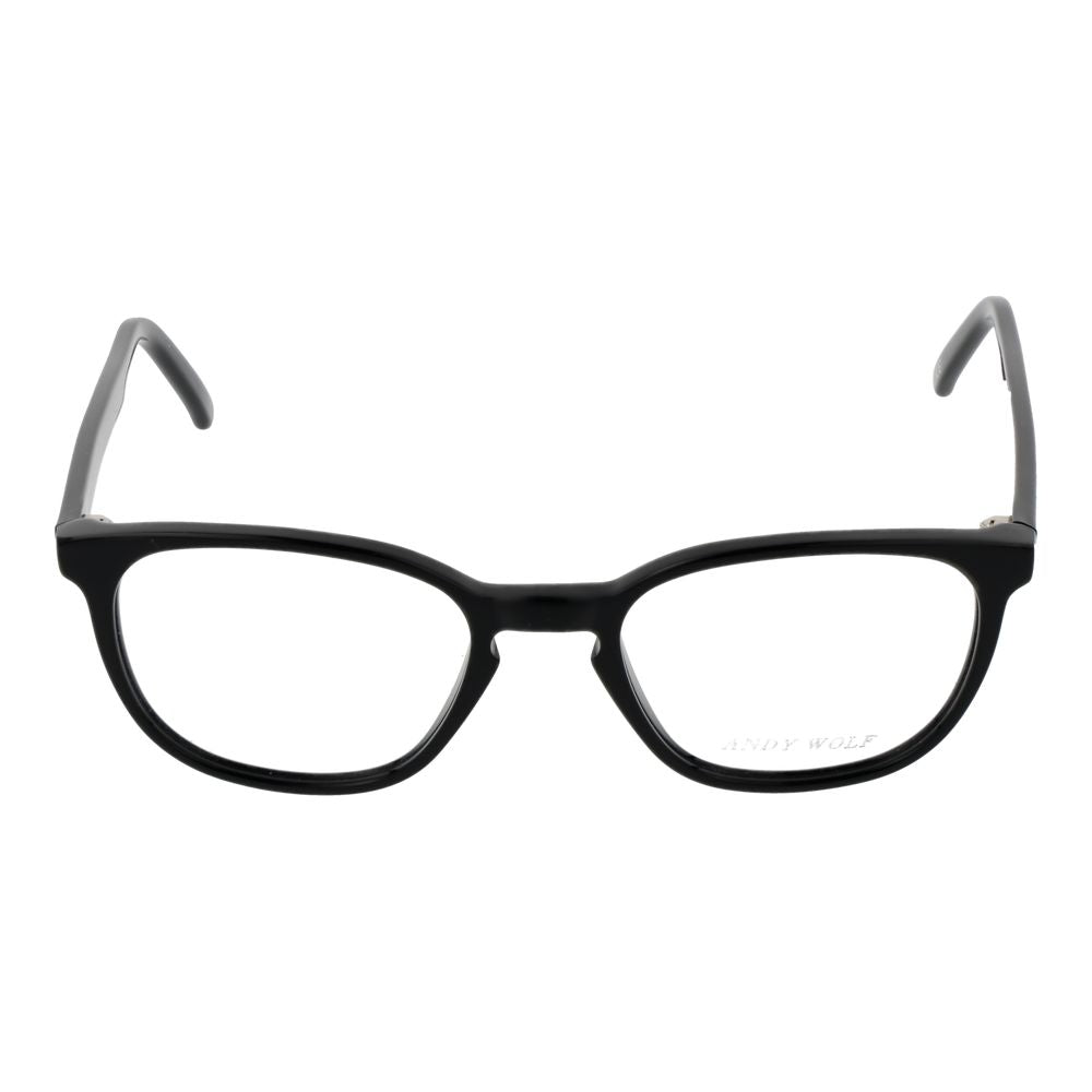 Andy Wolf Black Unisex Optical Frames – Round Full-Rim, 50mm