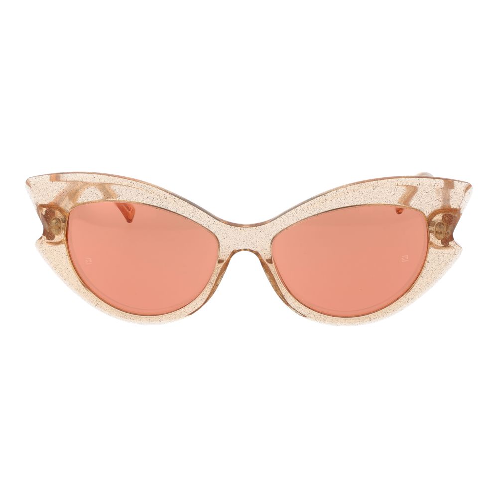 Andy Wolf Unisex Sunglasses – Orange Cat Eye Frame with Mirrored Lenses, 58mm
