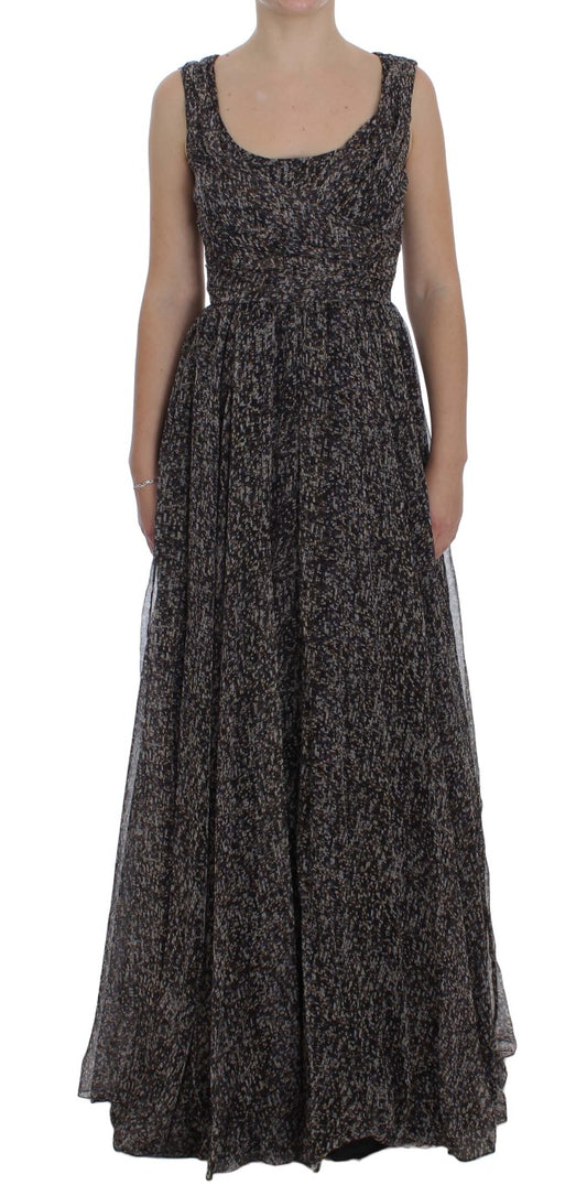 - Glamorous Sequined Silk Full-Length Dress