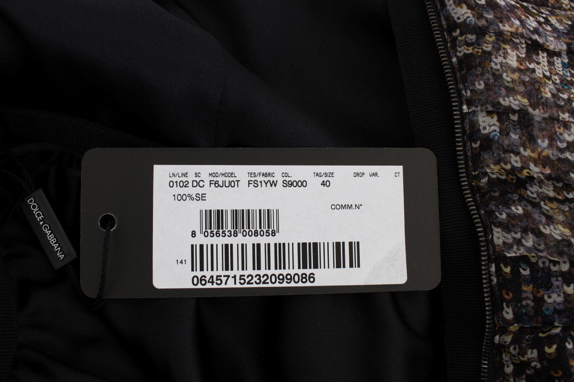 - Glamorous Sequined Silk Full-Length Dress