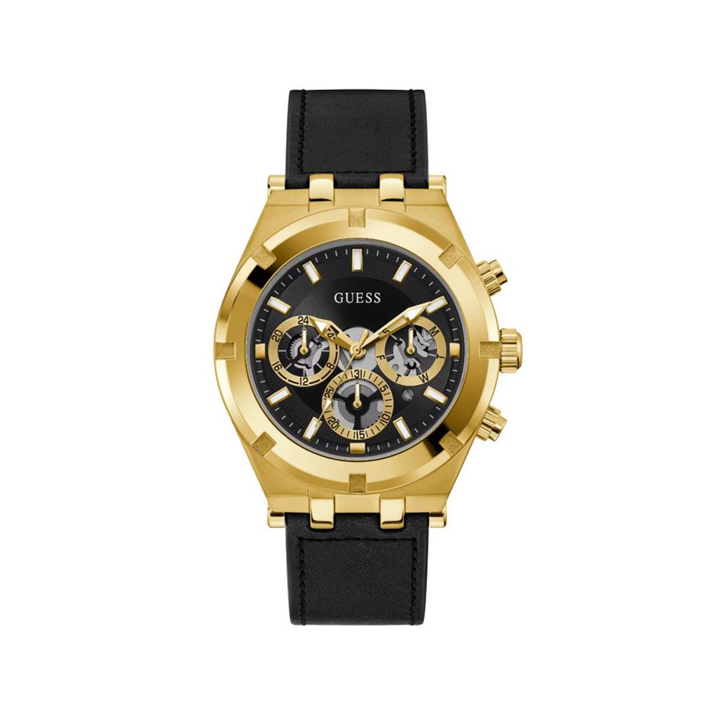 Guess Black Leather Watch - Elegant Timepiece for Every Occasion