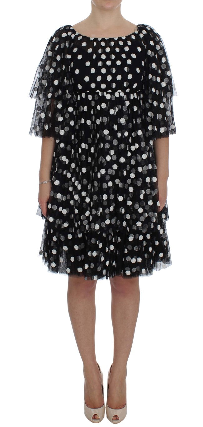 - Elegant Polka Dotted Ruffled Dress