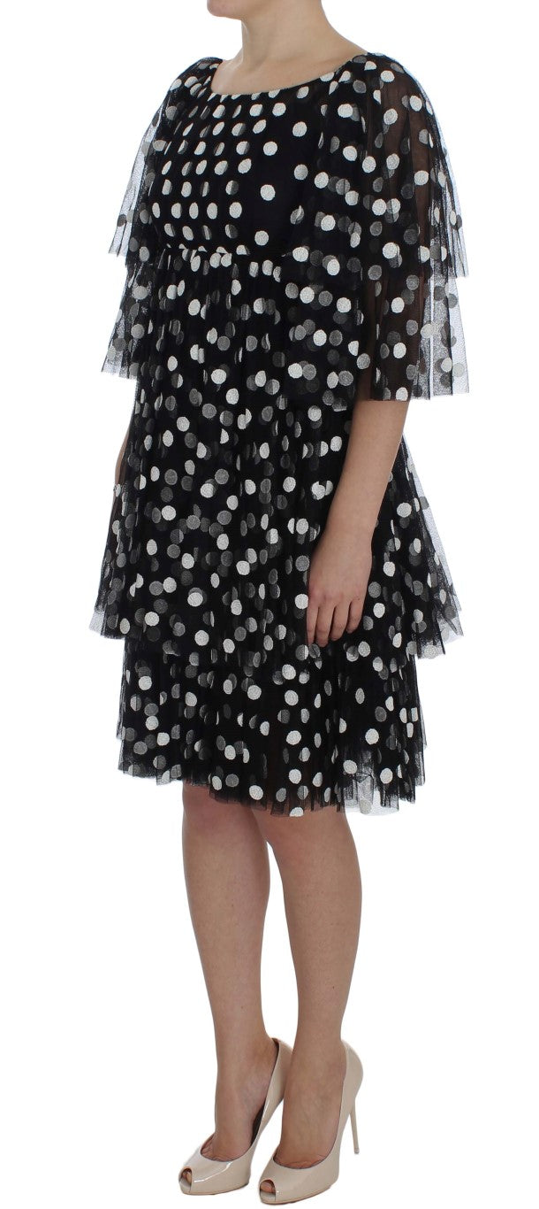 - Elegant Polka Dotted Ruffled Dress