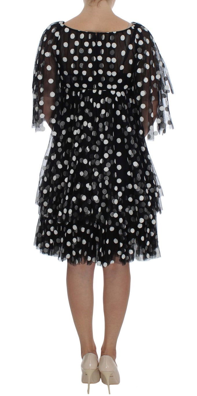 - Elegant Polka Dotted Ruffled Dress