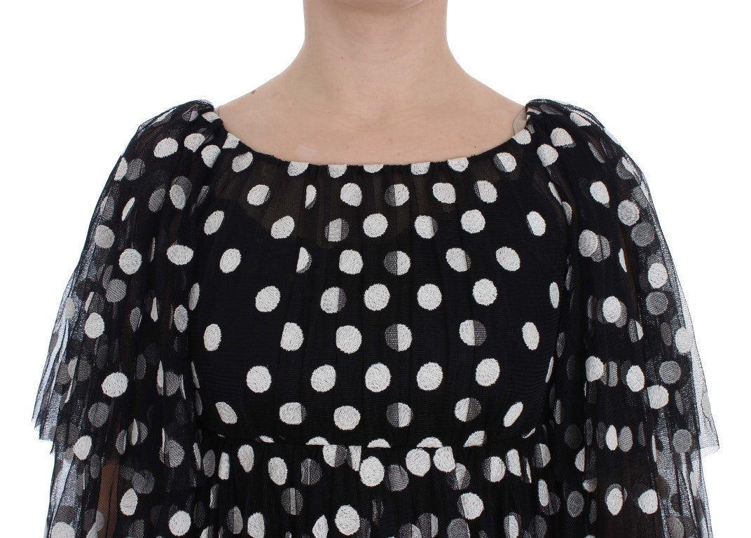 - Elegant Polka Dotted Ruffled Dress