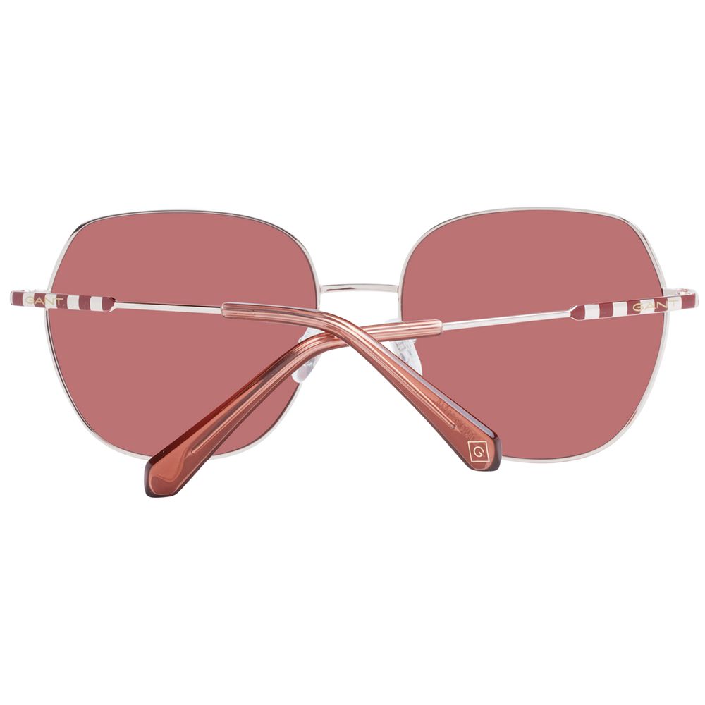 Gant Women’s Sunglasses – Rose Gold Square Frame with Burgundy Lenses, 59mm