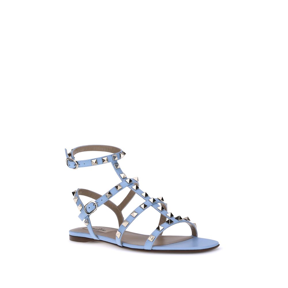 Valentino Garavani Light Blue Rockstud Sandals - Elevate Your Style