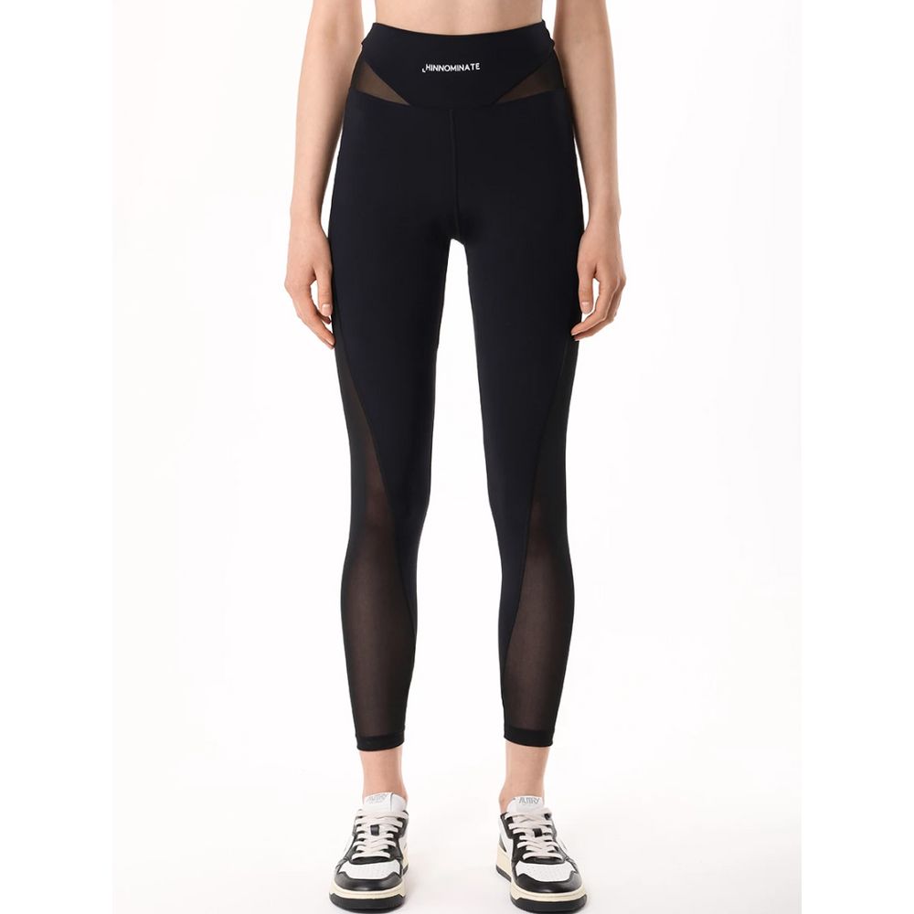 Hinnominate Black Sheer Detail Sports Leggings for Women