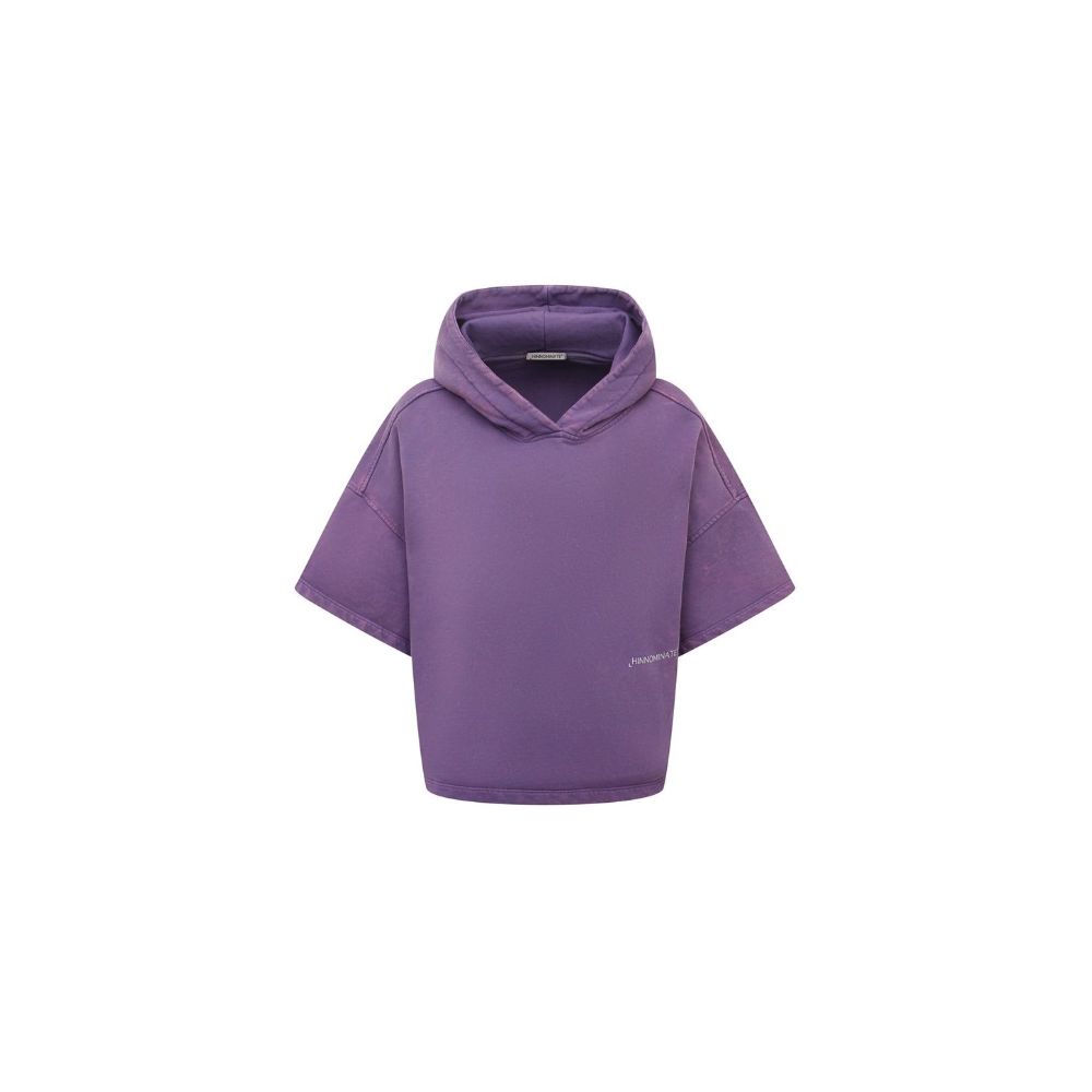Hinnominate Purple Cotton Short-Sleeved Hoodie