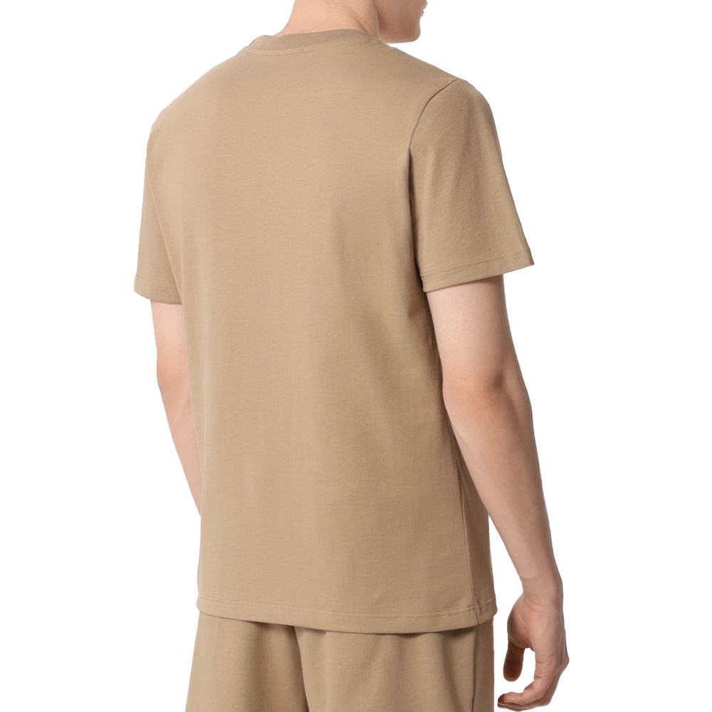 Hinnominate Brown Cotton T-Shirt with Logo Print