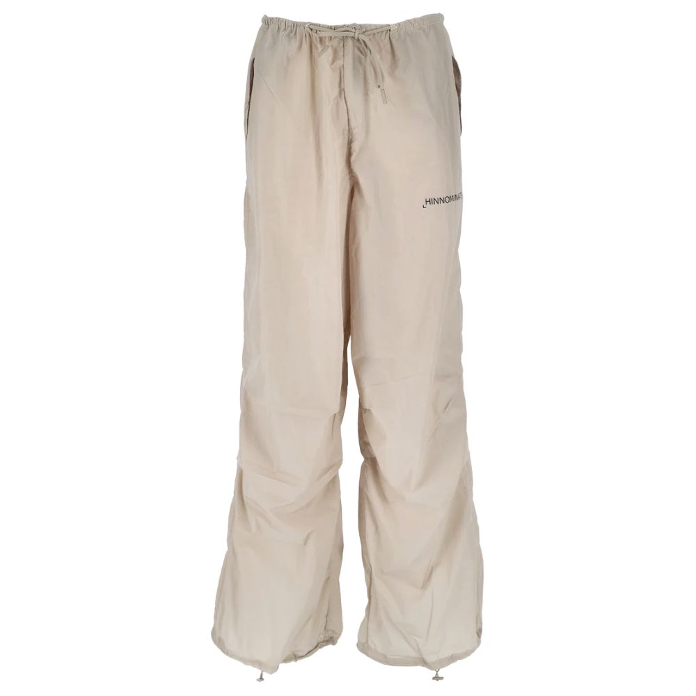 Hinnominate High-Waisted Beige Nylon Trousers