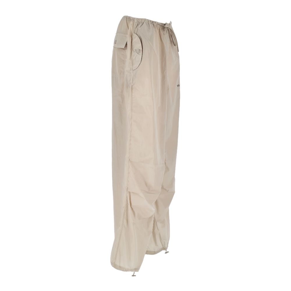 Hinnominate High-Waisted Beige Nylon Trousers