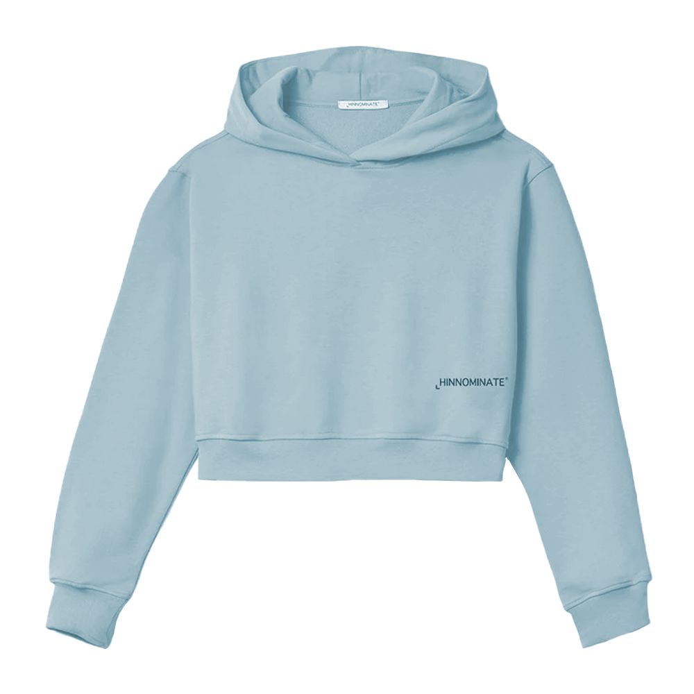 Hinnominate Blue Cotton Sweater - Stylish Cropped Hoodie