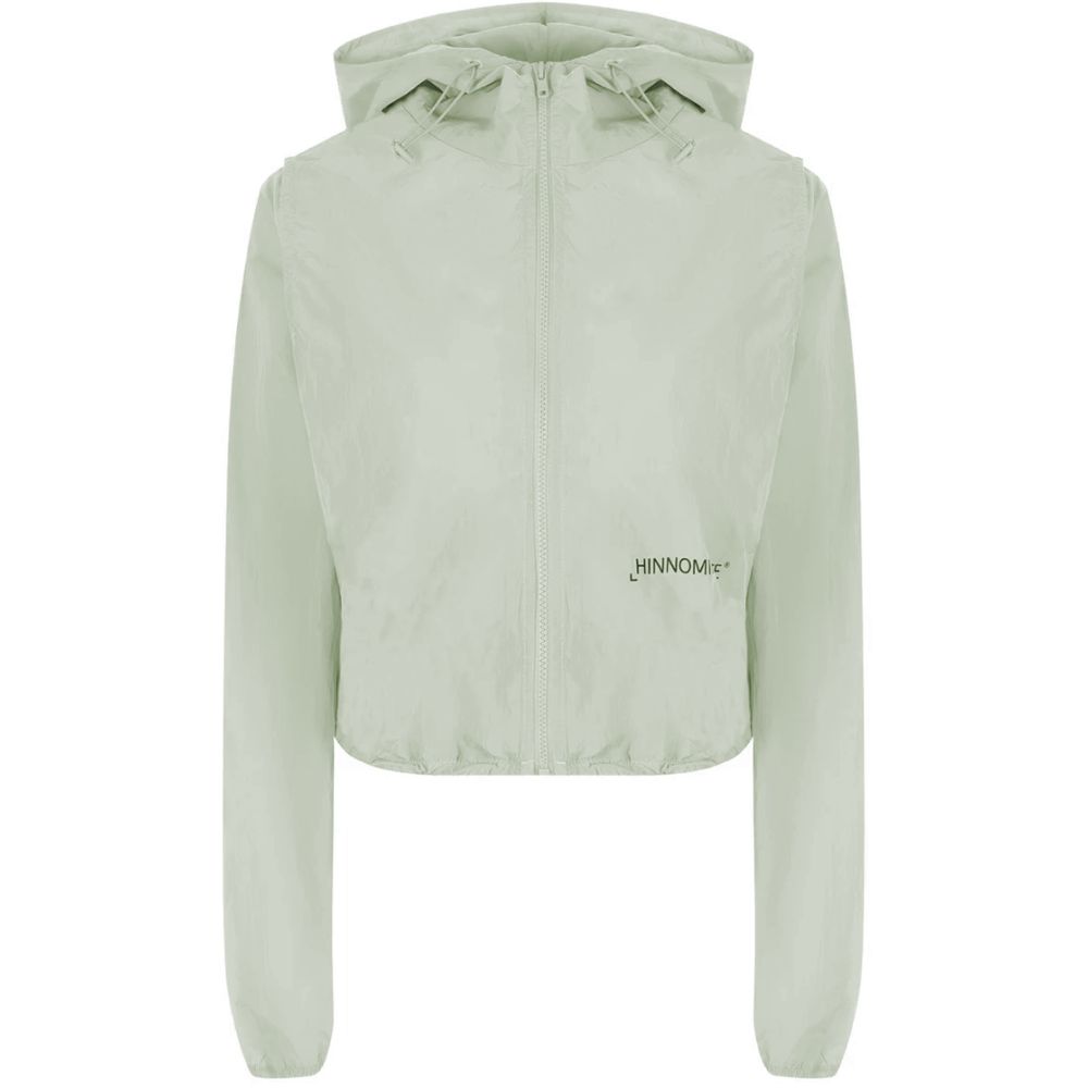 Hinnominate Green Nylon Jacket with Hood