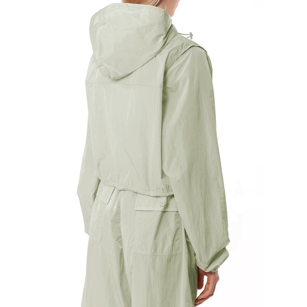 Hinnominate Green Nylon Jacket with Hood