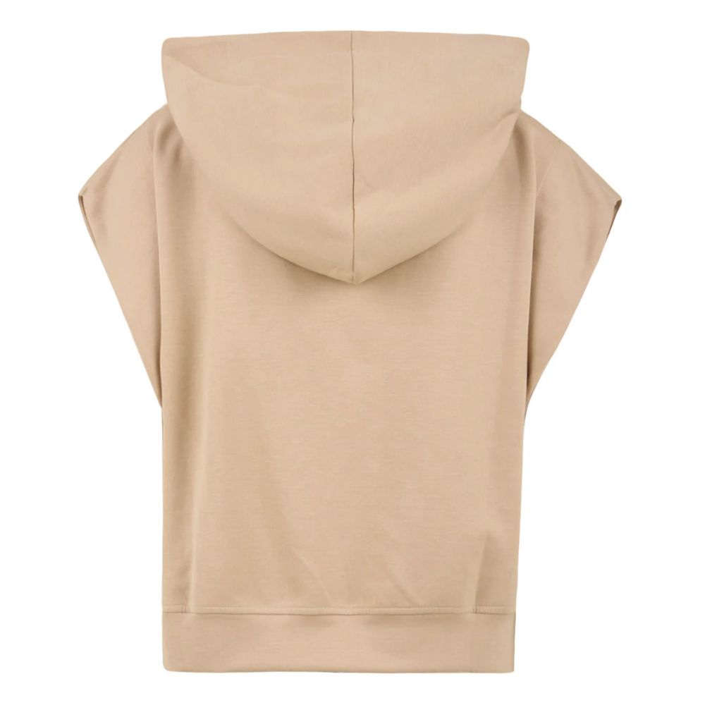 Hinnominate Beige Cotton Sweater - Sleeveless Modal Blend Hoodie