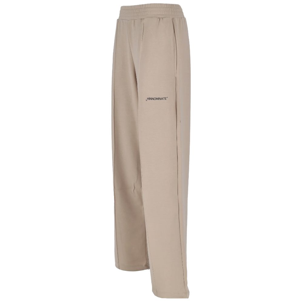 Hinnominate Beige Polyester High-Waisted Trousers