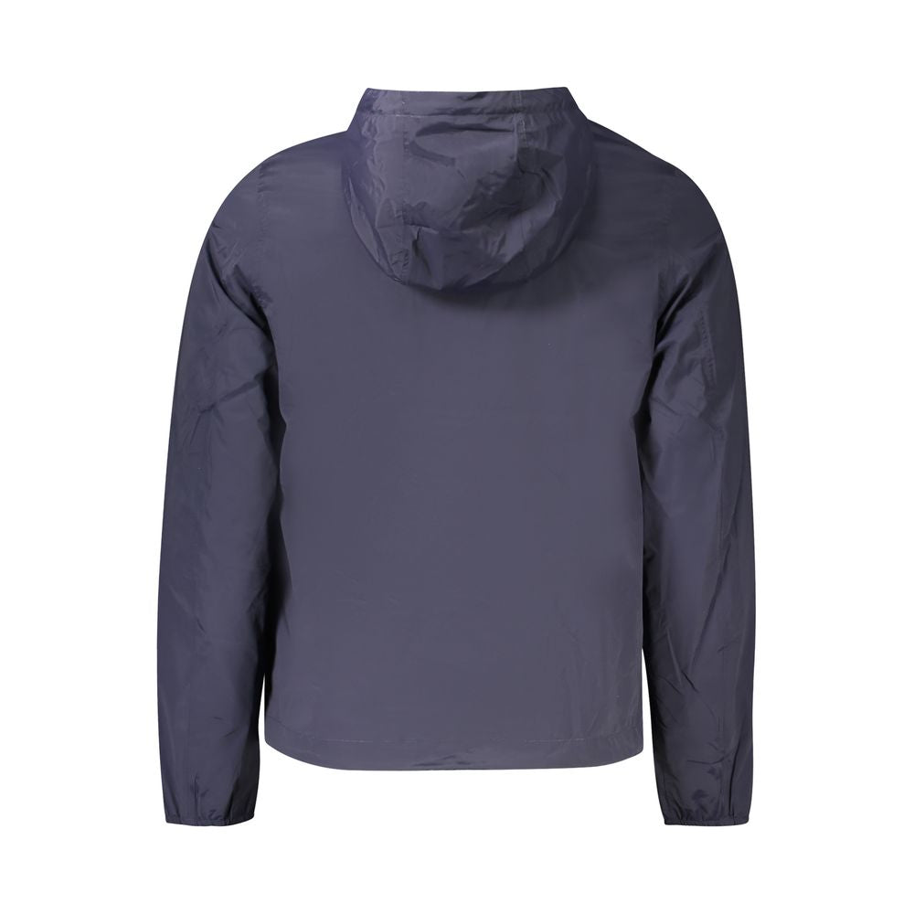 K-WAY Blue Nylon Men Jacket - Stylish Water-Resistant Outerwear
