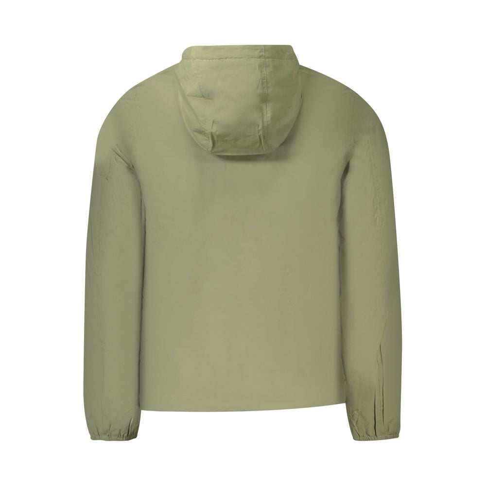 K-WAY Green Nylon Long-Sleeved Jacket for Men