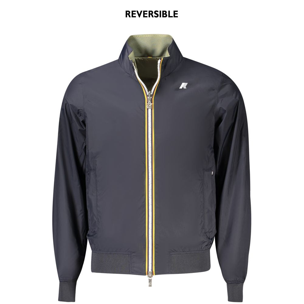 K-WAY Blue Nylon Men Jacket - Waterproof Reversible
