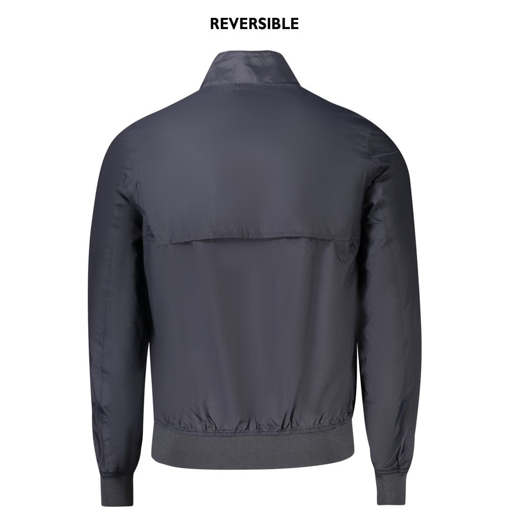 K-WAY Blue Nylon Men Jacket - Waterproof Reversible
