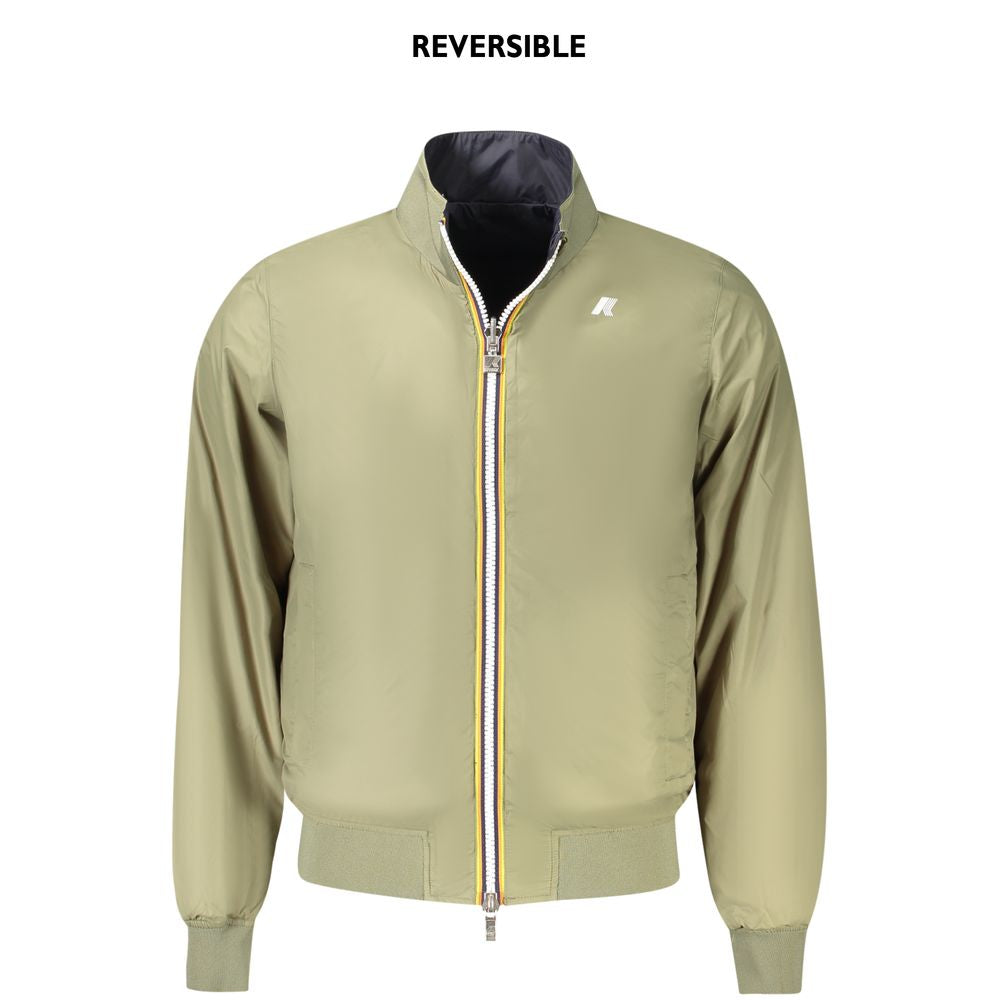 K-WAY Blue Nylon Men Jacket - Waterproof Reversible