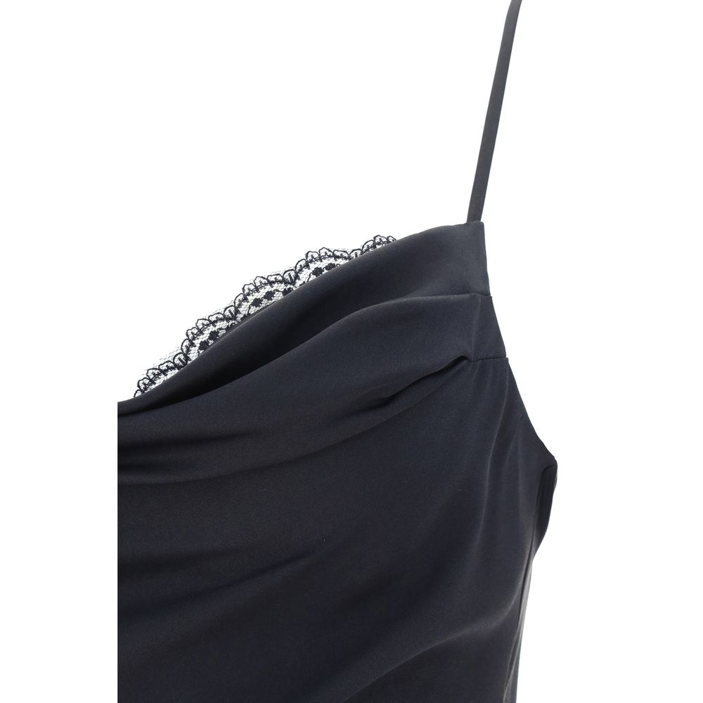 Alexander McQueen Black Silk Strappy Maxi Dress